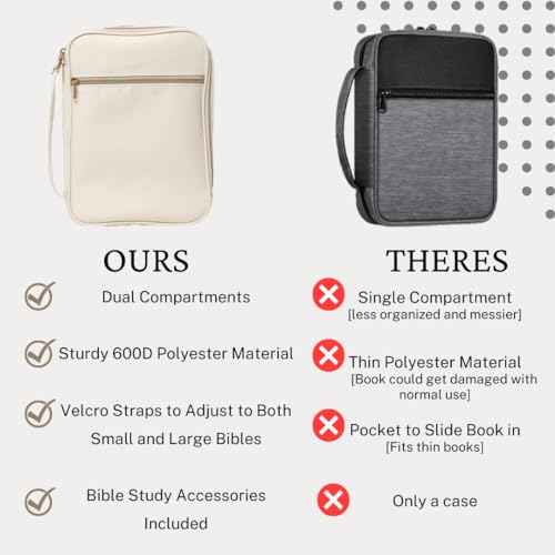 S.F. Creations Premium Bible & Book Carrying Case with Journaling Accessories - Convenient for Men, Women, Teens, and Kids, Ivory