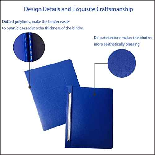 Fiberboard Binder, 8.5 Inch Centers, 3 Inch Capacity, Letter Size, for Pressboard Report Cover,12 per Box (Blue)