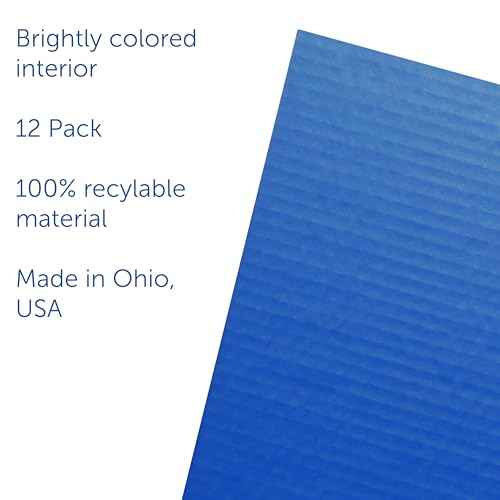 Flipside Products 18¡±x 48¡± Blue Study Carrel, Privacy Boards, Student Privacy and Focus Booth for The Classroom, Desk Divider Cubby for Tests, Made in USA - 12 Pack