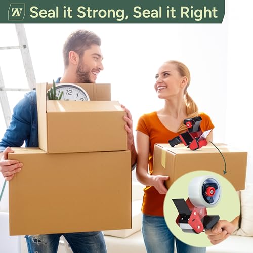 Zuvo Clear Heavy Duty Packing Tape with Dispenser - 6 Rolls