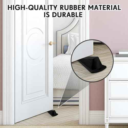 Frienda 12 Pcs Jumbo Door Stoppers Heavy Duty Door Stopper Tall up to 2inch Tall Wedge TPR Large Wedge Stackable Big Rubber Doorstop for Hotel Carpet Hardwood Concrete and Tile (Black)