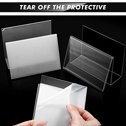 Crtiin 10 Pcs Clear Acrylic Postcard Holder Business Card Holder Greeting Card Display Clear Business Stand Rack for Index Organizer Desk Table Home Office, 6 x 4.25 x 4.5 Inches