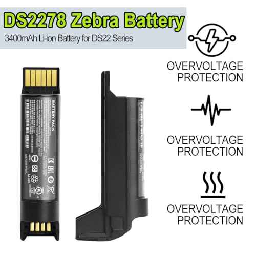 3400mAh Replacement Battery Compatible with Zebra DS22 DS2278 CR2278 Wireless Barcode Scanners, Li-ion Battery for DS2278-SR DS2278-HC DS2278-ER Models (DS78)