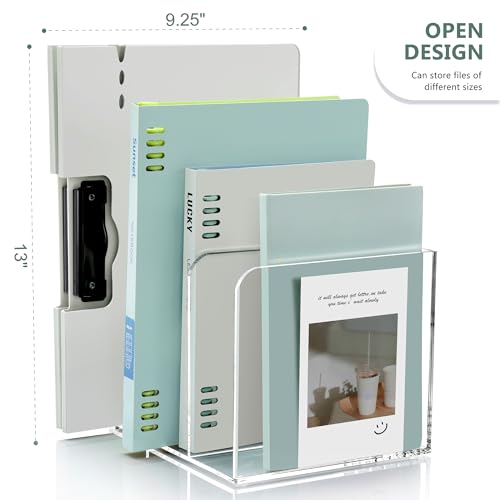 SANRUI B5 File Rack Acrylic 3 Slot Desk Organizer Workspace Sorter
