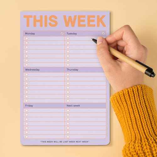 6-Count Knock Knock This Week Pads, To Do List Notepads, 6 x 9-inches each (Pastel)