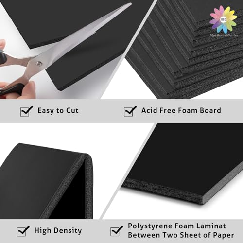 MBC Mat Board Center Acid-Free Foam Board 11x14 Black - 10 Sheets