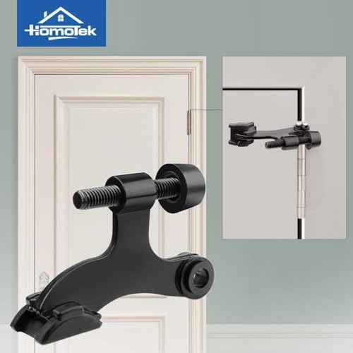 HOMOTEK 24 Pack Hinge Pin Black Door Stopper,Adjustable Deluxe Heavy Duty Door Stopper 2-1/2"x1-3/4¡±,with Black Rubber Bumper Tips