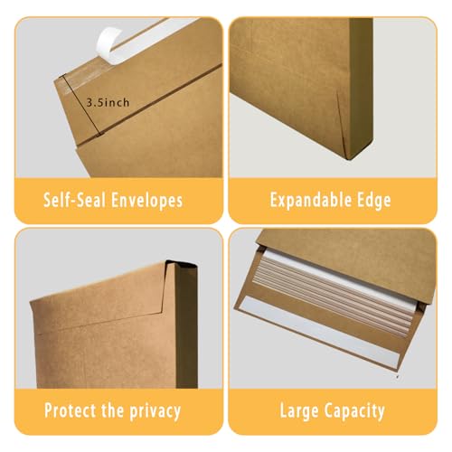 10.24 x 15.6 Inch Self-Sealing Large Kraft Envelopes, Pack of 20