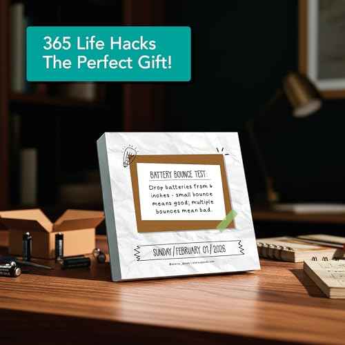 2026 Daily Life Hacks Desktop Calendar | Day To Day Tear Off Calendar with 365 Interesting Hacks & Facts for Everyday of the Year, Fun Box Calendar Gift For Men or Women, Christmas Stocking Stuffer Gift for Home or Office