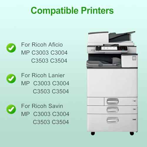 Black Toner Cartridge Compatible High Yield 29,500 Pages at 5% Coverage (Letter/A4) for Ricoh Aficio/Lanier/Savin MP C3003/MP C3503/MP C3004/MP C3504 (1-Pack)