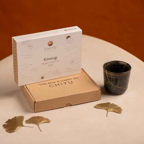 CHIYU Kintsugi Repair kit: Modern Repair Kit - Gold - Gold Glue - Food Safe - Dishwasher Safe - The Most Complete and Durable Kintsugi kit