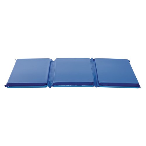 2 Inch Two-Tone Blue Germ-Free Rest Mat by MyPerfectClassroom, Tri-Fold Mat for Comfortable and Safe Nap Time in Daycares, Preschools and Playrooms