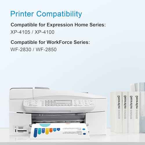 212XL High Capacity Remanufactured for Epson 212 Ink Cartridges Combo 4 Pack 212XL T212XL T212 Work with Epson XP-4100 XP-4105 WF-2850 WF-2830 Printer, New Upgraded Chips (Black Cyan Magenta Yellow)