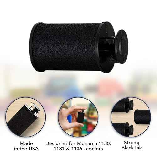 Perco Ink Roll for Monarch 1130, 1131 and 1136 Price and Date Guns - Pack of 10 Replacement Inkers for Monarch 1130, 1131 and 1136 Labelers - Easy to Load, Premium, Clear & Bold Prints - Made in USA