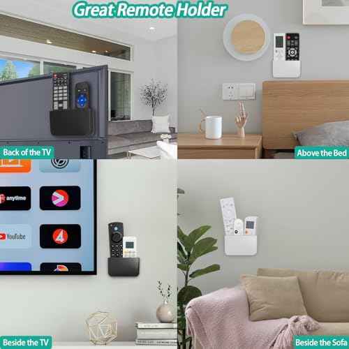 Magnetic Remote Control Holder Wall Mount, 2 Pack TV Remote Holder Wall Mount, Magnetic Pen Holders for Refrigerator, Whiteboard Marker, Locker Organizer, Office Organizer (Black)