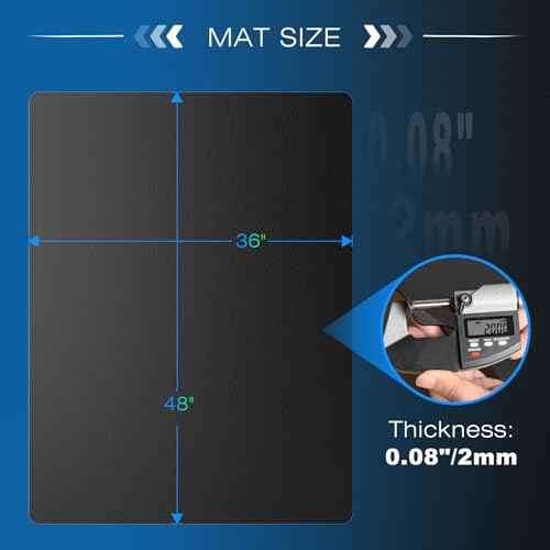 Chair Mat for Hardwood Floor, 48" x 36" Easy Glide Desk Chair Mat for Rolling Chair, Anti-Slip Floor Protector Computer Desk Mat, Vinyl Floor Mat for Gaming Room Home Office, Black