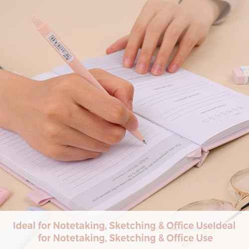 SKYDUE Cute Mechanical Pencils Set, 0.5mm & 0.7mm Mechanical Pencils, 360PCS HB Lead Refills, 4PCS Pastel Erasers, Pastel Aesthetic School Supplies for Writing, Drawing and Sketching