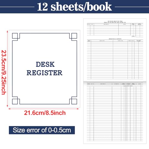 Kosiz 5 Pcs Checkbook Transactions Register, 8.5 x 9.25 in - Saddle-Stitch, 192/384 Entries