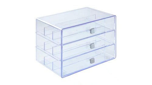 Simply Tidy Three Drawer Washi Tape Storage Keeper Organize Arts & Crafts, Embellishments, Washi Tape, Jewelry - Clear, 1 Pack