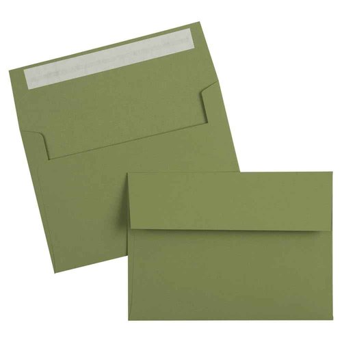 LUXPAPER A7 Invitation Envelopes for 5 x 7 Cards in 80 lb. Avocado, Printable Envelopes for Invitations, w/Peel and Press Seal, 250 Pack, Envelope Size 5 1/4 x 7 1/4 (Green)