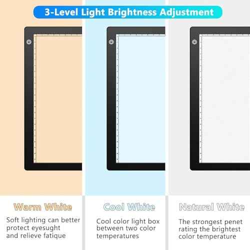 Slide Viewer Light Box, for Scanning Film Negatives and Slides, Artist Sketching, A4 Ultra-Thin Light Pad Scanner with 3 Adjustable Brightness, USB Powered