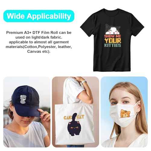 DTF Transfer Film Roll A3+£¨13" x 164Ft£©, Matte Clear PreTreat DTF Film Roll, PTF Hot & Cold Peel Direct to Film for All Fabric and Colors T-Shirts Textile