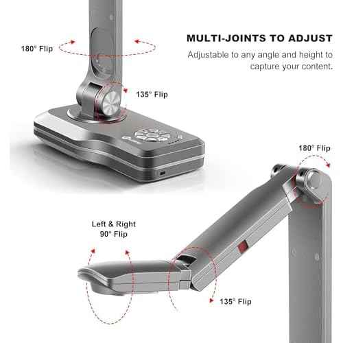 JOYUSING WIFI/USB/VGA/HDMI Four Mode 8MP Wireless Document Camera with 7200mAh Battery for Teachers, Mac, Windows, Chrome Compatible, Online Teaching, Distance Learning and Web Conferencing