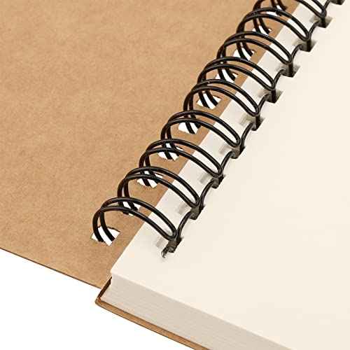 HOZEON 25 Pack A5 Unlined Spiral Notebook, 8.3 x 6 Inches Blank Sketch Books, Journal Notebooks with Kraft Cover, 100gsm Notepads Bulk for Office, School, Travel, 60 Sheets / 120 Pages, Brown