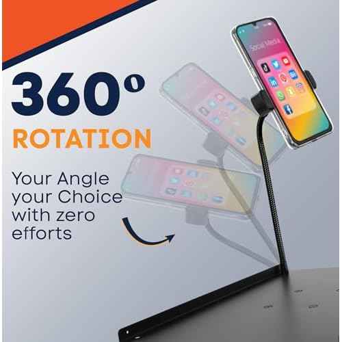 Laptop & Projector Tripod Stand Adjustable Height 26 to 51¡± Wheely Portable Laptop Stand With Gooseneck Phone Holder - For Movie, Meeting, Book, DJ Equiqment