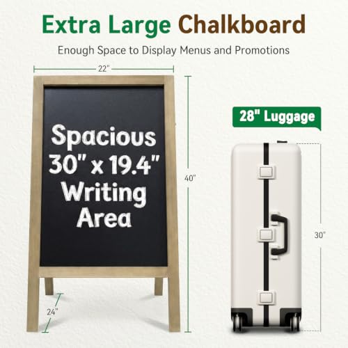 TEAKMAMA Grey A Frame Double-Sided Chalkboard Sign 40x20 Inches