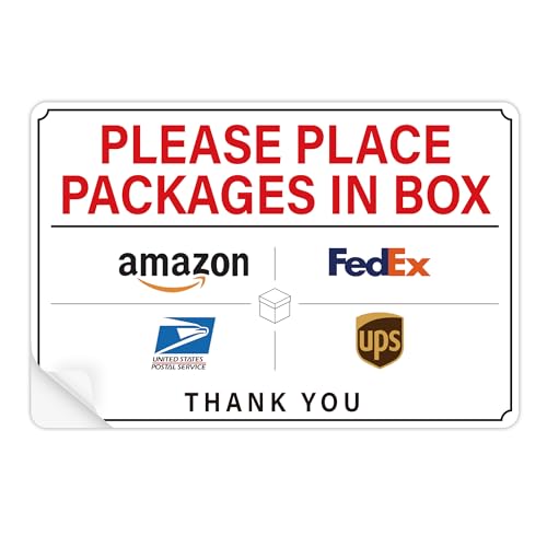 Please Leave Packages and Deliveries Here Sign£¬Self-Adhesive Weatherproof and Anti-fading Delivery Signs for Packages, Please Place Packages in Box for Home£¬Office£¬Shop£¬Box, Door£¨Small£©