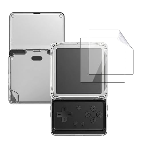 YAJOJO Clear Case Cover for RG Rotate Retro Handheld Console + 2 Screen Protectors