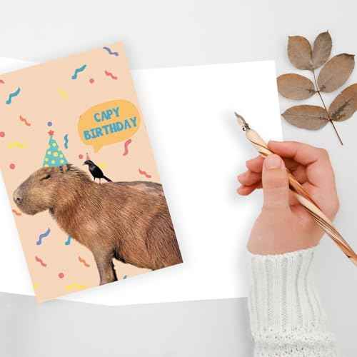 Funny Capybara Birthday Card ? Cute ¡°Capy Birthday¡± Animal Pun ? Capybara Gifts for Friends ? Great for Capybara Birthday Decorations or Water Pig Party Themes