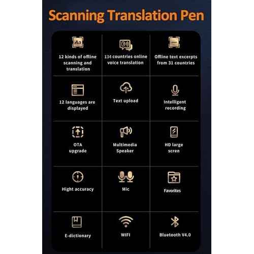 Language Translator Pen, AI Smart Translation Pen with 3 in Screen, 134 Online Voice Translations, Real Time Portable Scan Translation Pen for Business, Learning, Travel
