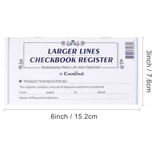 Larger Lines 12 Pack Check Registers for Personal Checkbooks, Blank Checkbook Registers for Personal or Businesses Use, Check Register Books to Log Transaction and Track Payments, Deposits, Finances