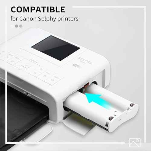 Compatible Canon Selphy CP1500 Ink and Paper For Selphy CP1300 CP1200 CP1000 CP910, KP-108IN KP108 3 Color Ink Cartridges and 108 Photo Paper Sheets (4'' x 6'' Glossy) for CP Photo Printers