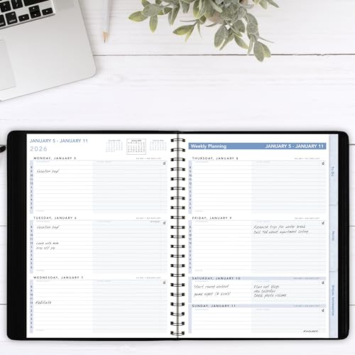 AT-A-GLANCE 2026 Appointment Book Planner, Weekly, 8" x 11", Large, The Action Planner, Black (70EP010526)