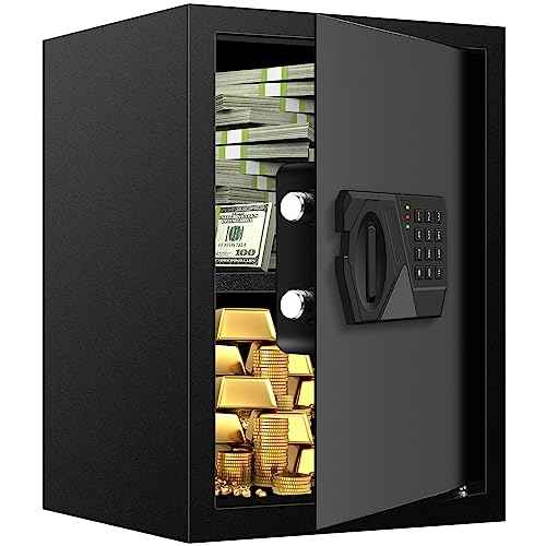 3.3 Cubic Feet Large Safes for Home Use Fire and Water proof, Digital Security Safe with Key and Combination, Home Safes Water and Fireproof for Firearm Medicine Money Valuables