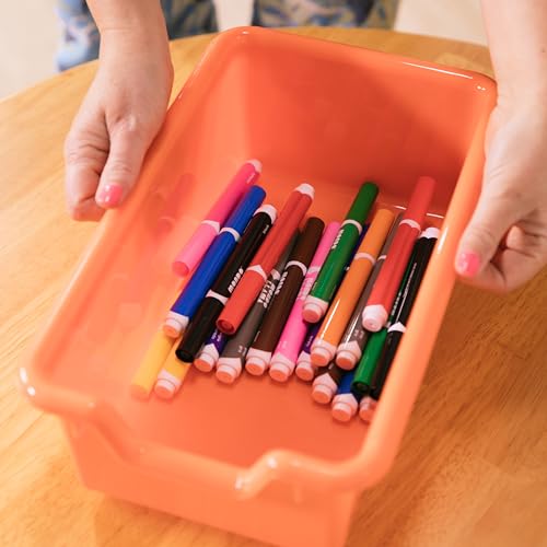 ECR4Kids Mobile Organizer with 15 Storage Bins, Storage Cart, Sand/Assorted