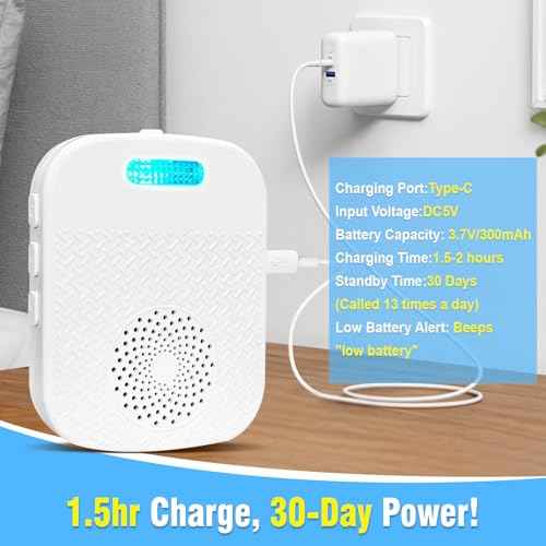 Daytech Caregiver Pager Call Bell for Elderly at Home Fall Detection for Seniors/Patient/Disabled 300+ Feet 1 Portable/Vibration Receiver & 2 Alert Call Button