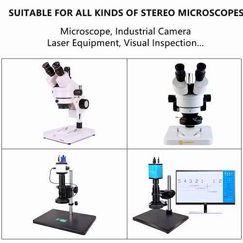 Light Microscope Led Ring Illuminator,Adjustable 144 LED Ring Light Illuminator for Stereo Microscope (White)