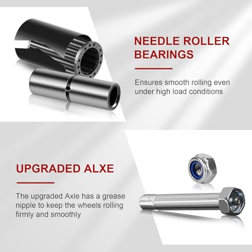 4 inch Caster Wheels Heavy Duty, Polyurethane on Steel Wheel, 1/2" Bore - Set of 4 Replacement Caster Wheel with 3200 lbs Capacity (4 PACK)