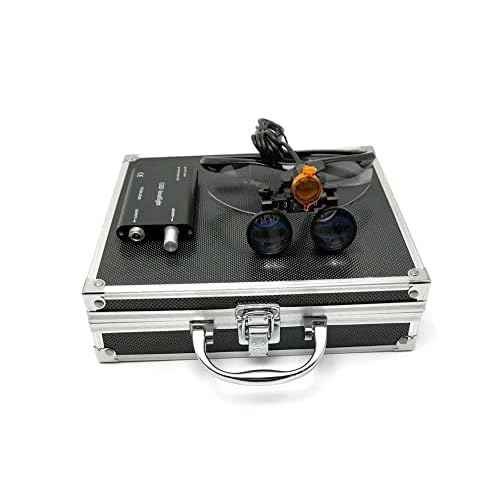 3.5X 420 Binocular Loupes Magnifier Glasses Blue + LED Head Light