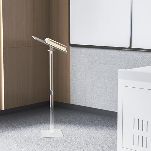 HMYHUM Acrylic Podium Stand Large 23.6 x 15.7 x 42.3 in with Metal Base
