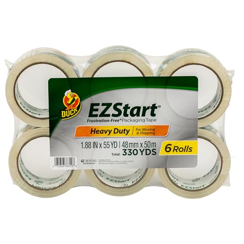 Duck EZ Start Packing Tape Refill Rolls 1.88in x 54.6yds - 6 Rolls