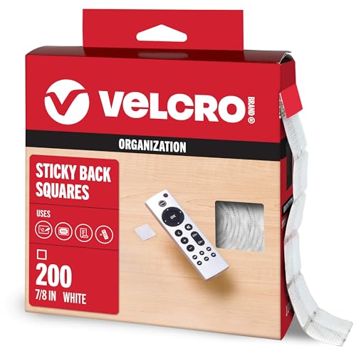 Velcro Brand Adhesive Squares 7/8 in White - 200 Pack