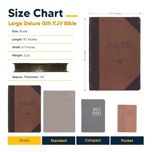 Personalized KJV Giant Print Bible with Name Engraving, 14 pt Type, Thumb Index