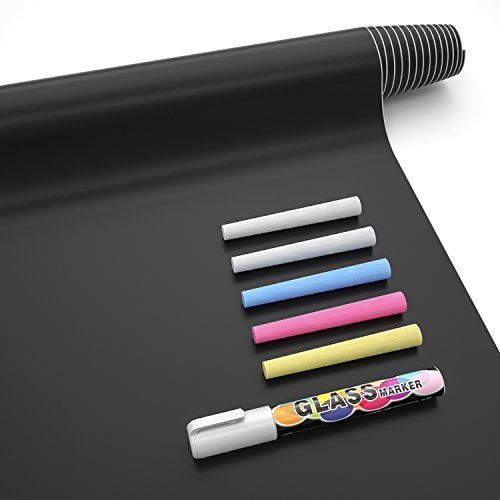 Nicpro 17.7"x78.7" Chalkboard Contact Paper Roll with Grid, 1 Pack