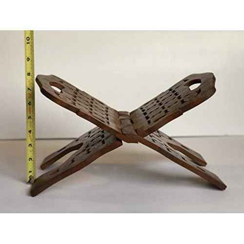 YOUNI - Wooden Quran Folding Stand/Rahel/Holder Book. ???? ???? ???? (Large 8" Height X 16" Wide)