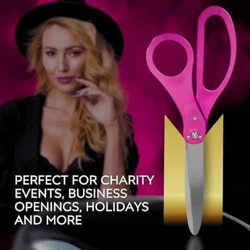 Ribbon Cutting Ceremony Kit ? Pink Large Grand Opening Ribbon Cutting Ceremony Scissors 25'' and Pink Satin Ribbon for Grand Openings Ceremonies Special Events & Inaugurations